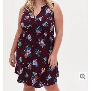 NWT torrid purple floral zip front dress